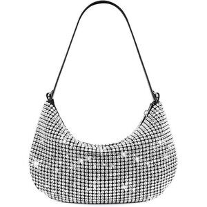 NWT Sparkling Bling Swarovski Crystal Rhinestones: Half Moon Purse +Gift